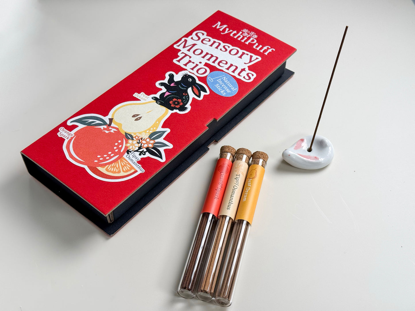 MythiPuff Natural Incense Sticks Set Sensory Moments Trio (Festive edition)